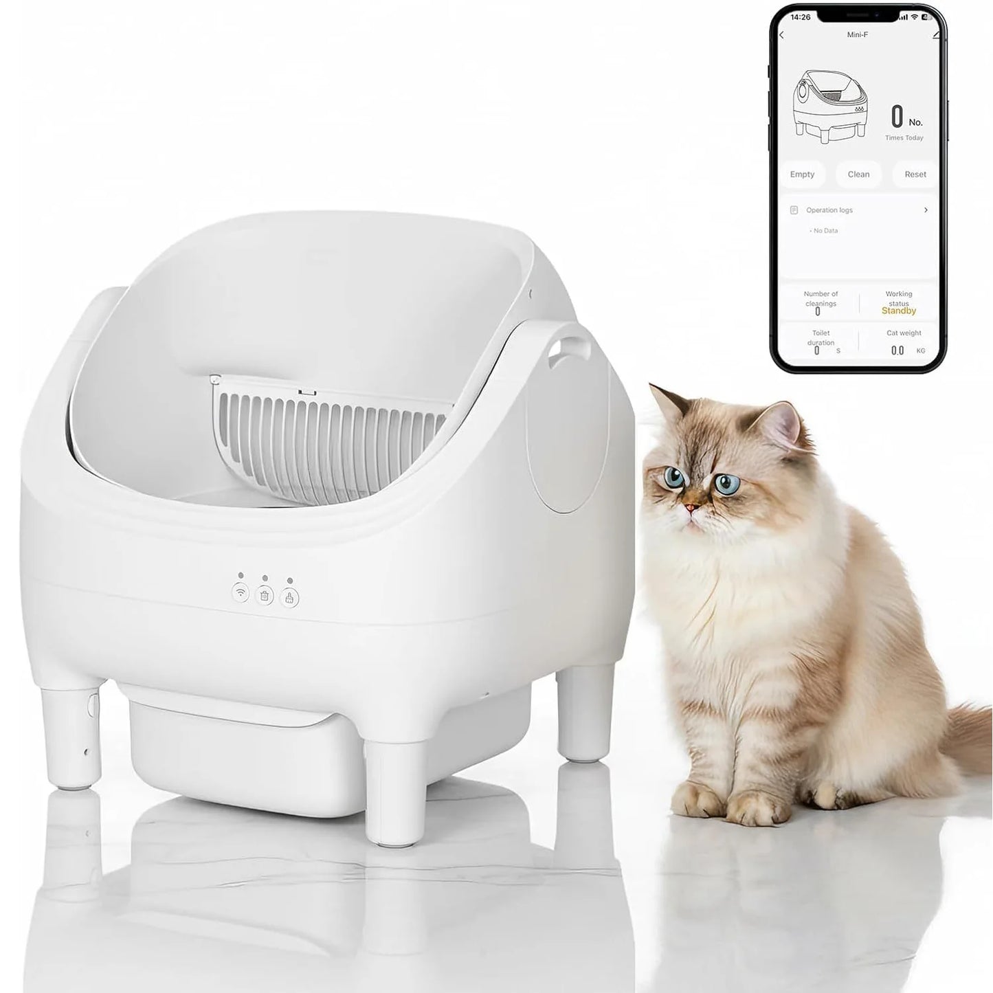 HiMISS App Controlled Automatic Self Cleaning Cat Litter Box