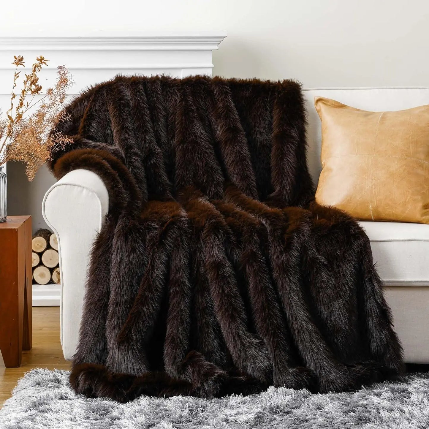 Premium Plush Faux Fur Throw Blanket For Cozy Home Decor