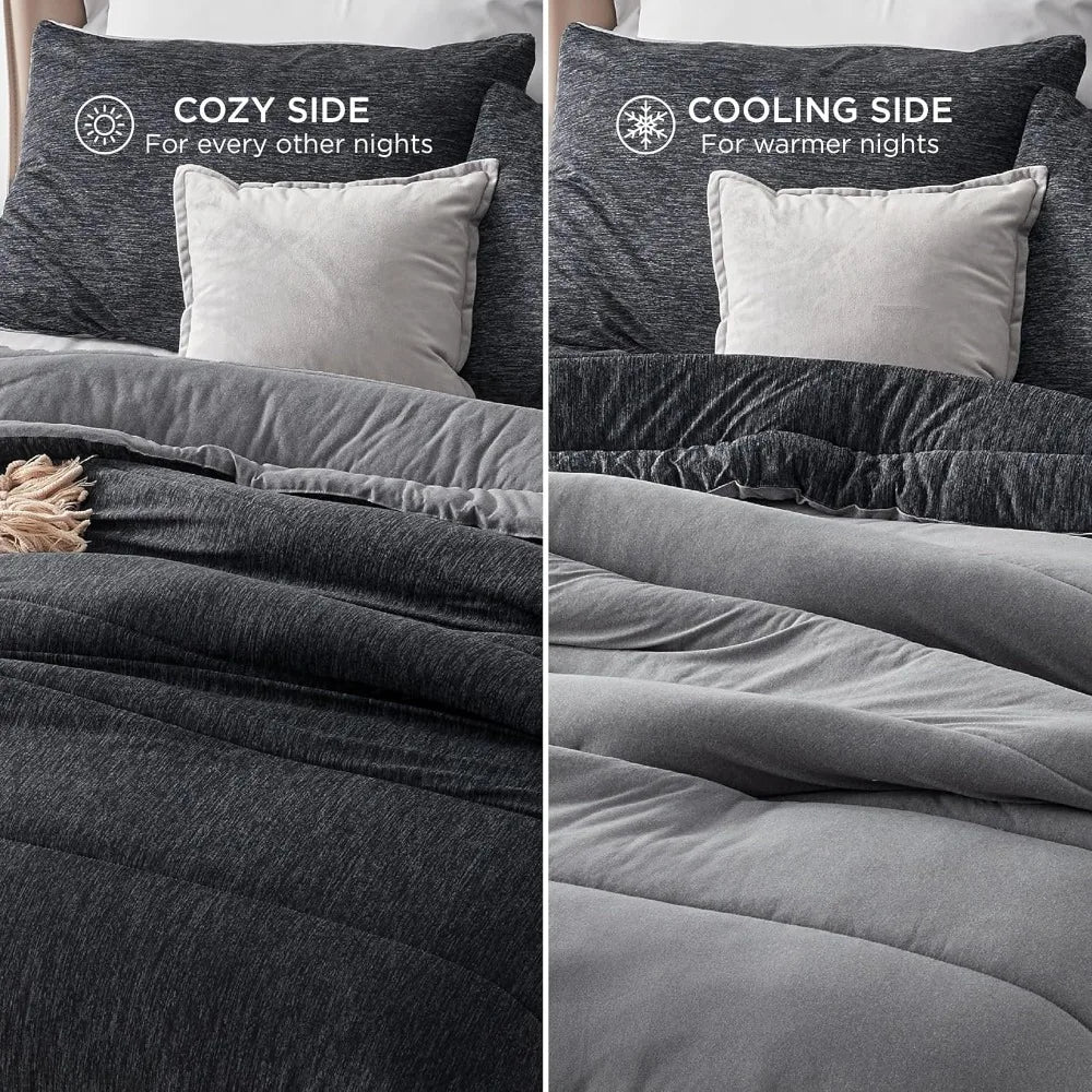 All Season Reversible Comforter Set 3 Piece Bedding
