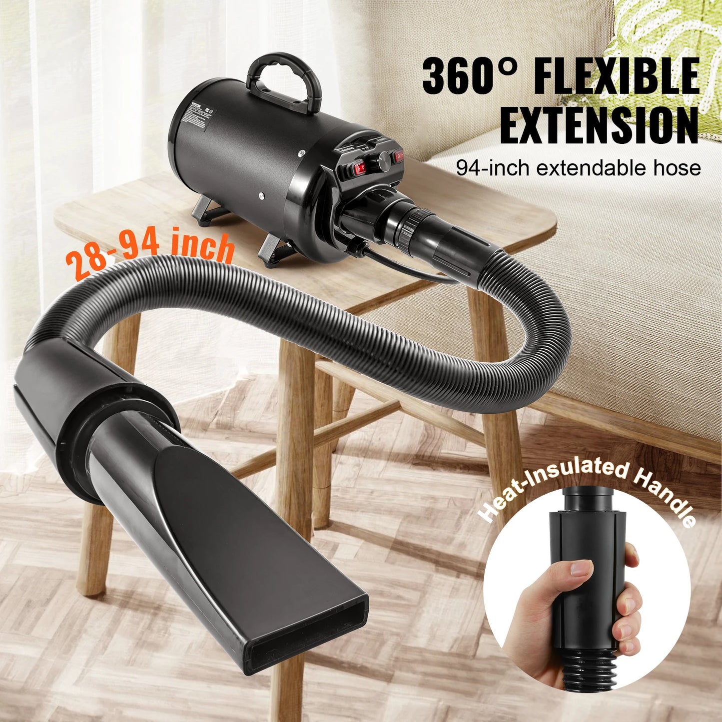 SucceBuy Dog Blow Dryer Adjustable Speed Temperature Control