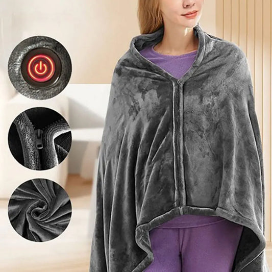NONECN USB Electric Heated Fleece Blanket With 3 Heating Levels