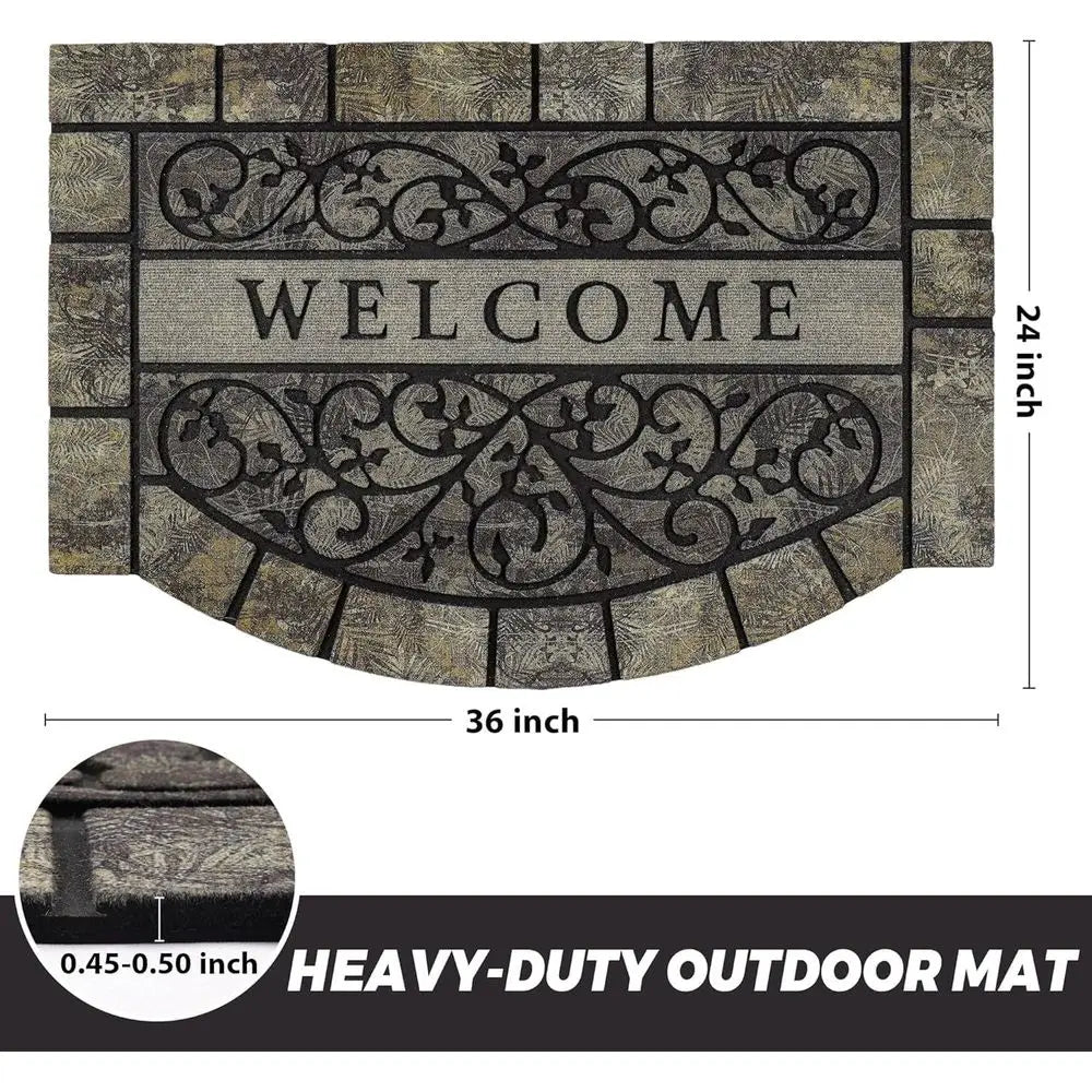 Outdoor Rubber Welcome Mat No Slip Durable Front Door