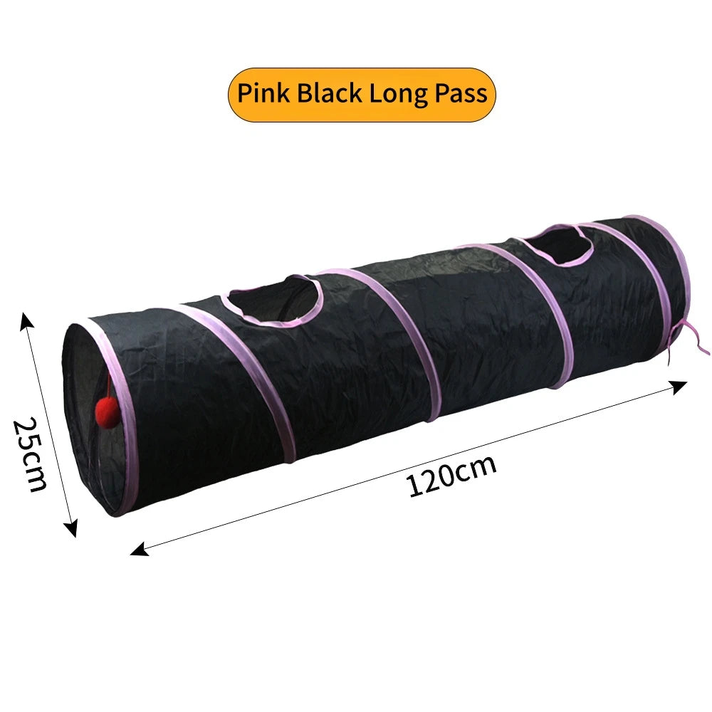 Cat S T Pass Foldable Play Tunnel Indoors Cats Toy
