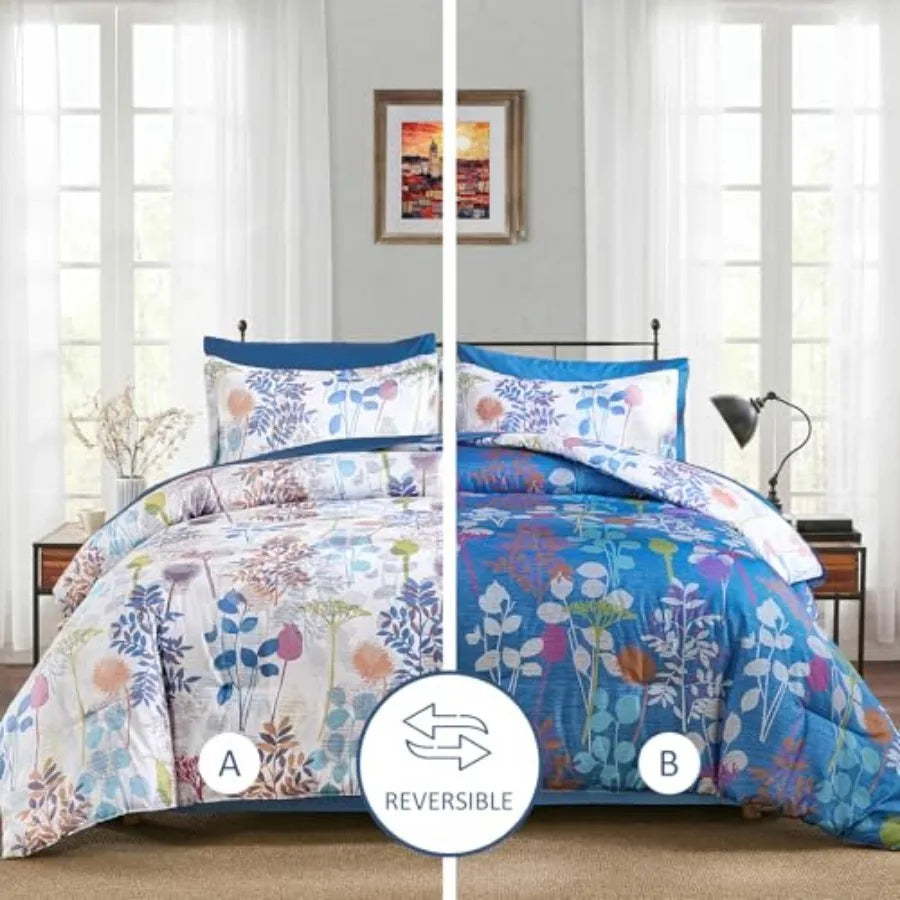 Botanical Bed in a Bag 7-Piece Comforter Set With Sheets