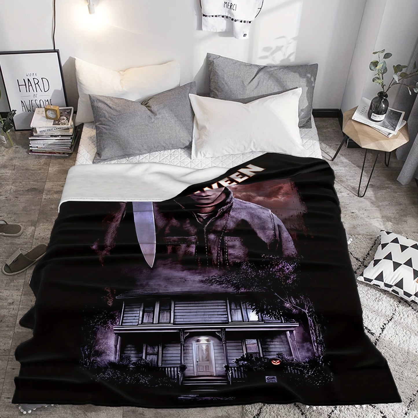 Halloween Horror Movie Character Blanket for Sofa Bed Travel Camping