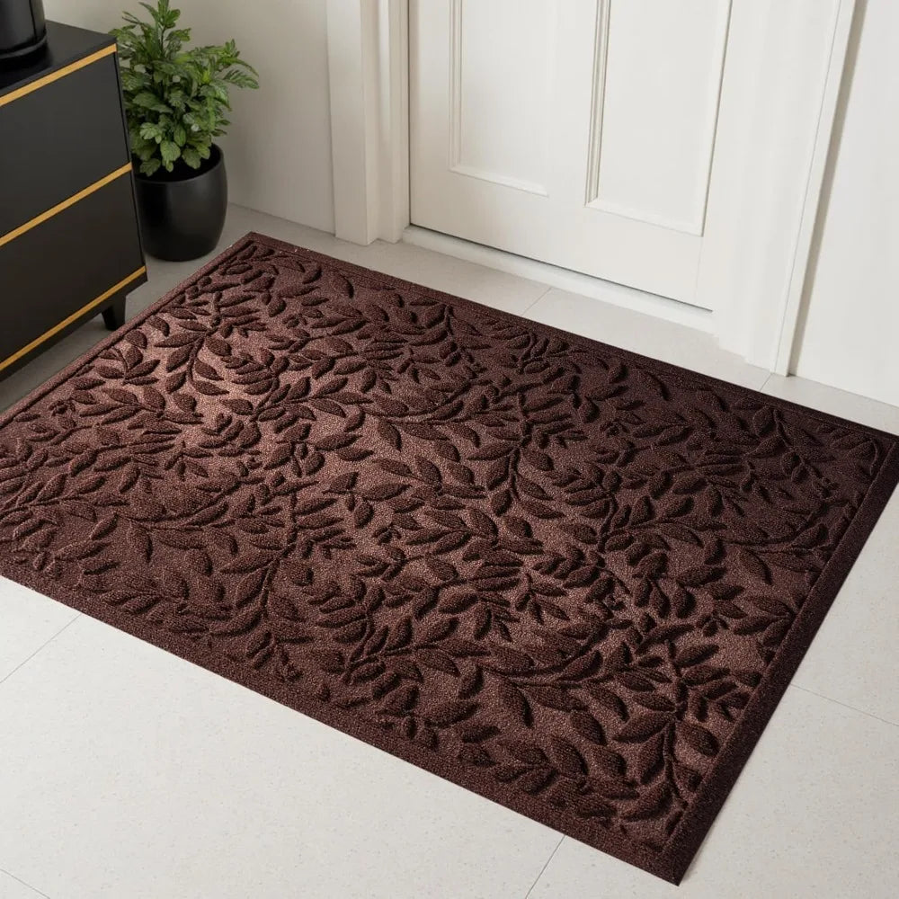 Leaves Outdoor Door Mat Absorbent Heavy Duty Front Entrance Rug