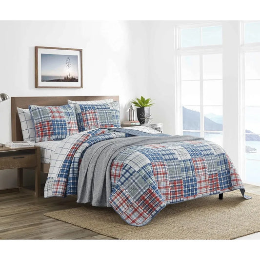 Quilt Set Bedding Reversible Three Piece Bed Set Soft Breathable