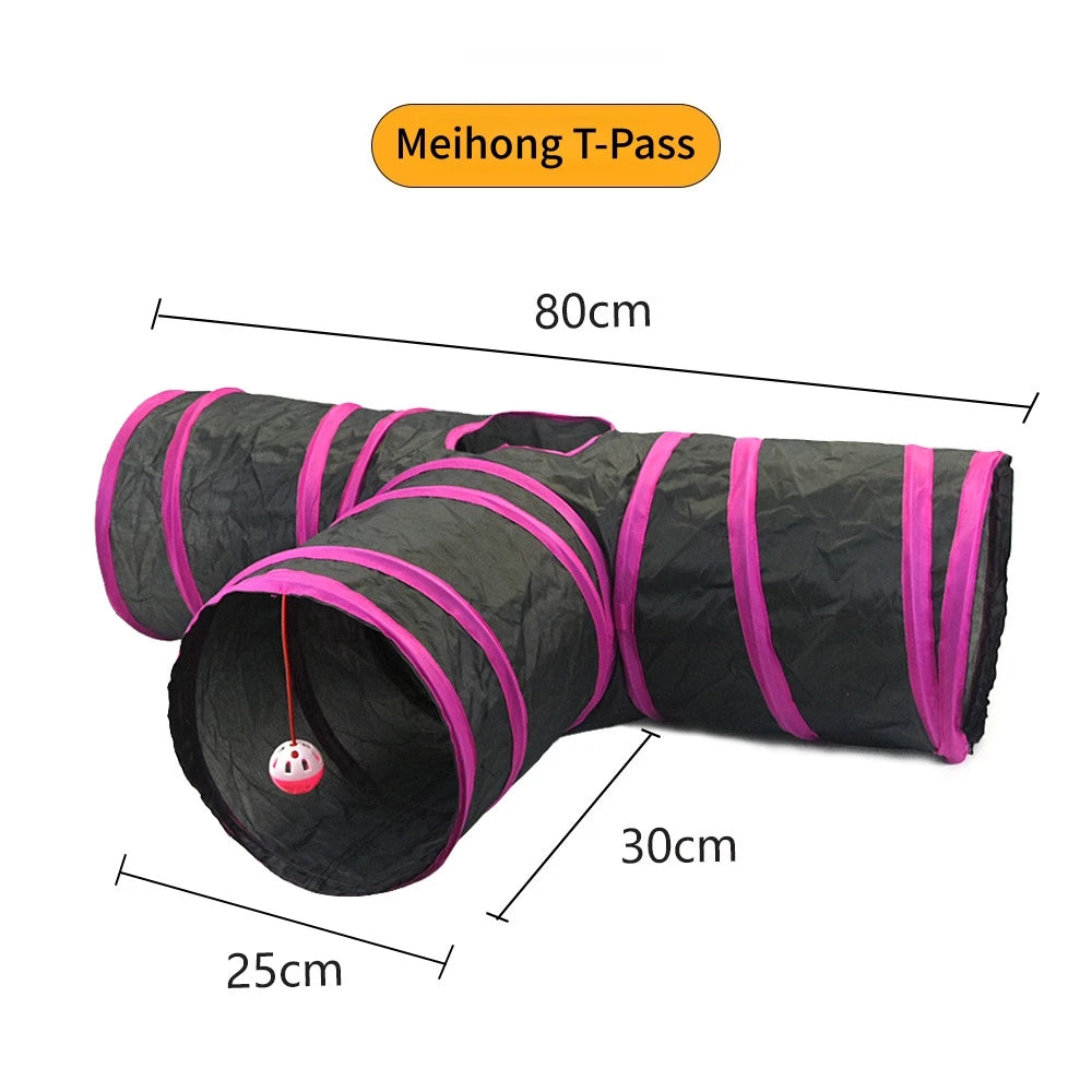 Cat S T Pass Foldable Play Tunnel Indoors Cats Toy