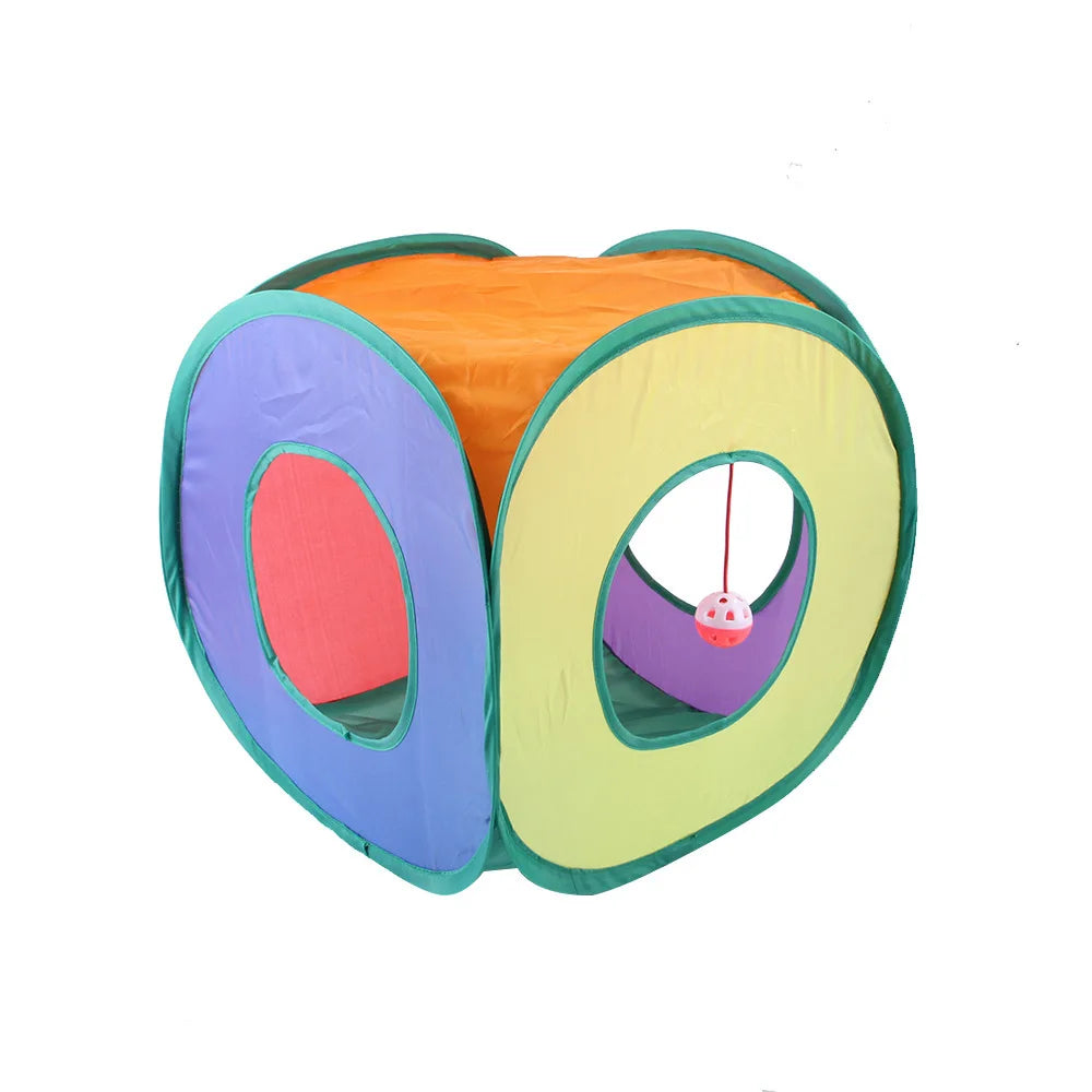 Cat S T Pass Foldable Play Tunnel Indoors Cats Toy