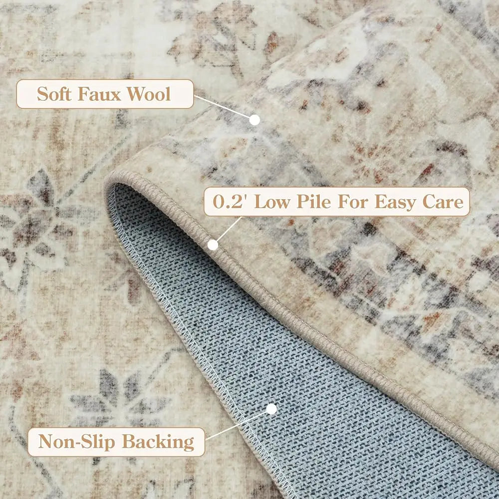 DIXSG Washable Rug For Kitchen Entryway Non Slip Mat Boho