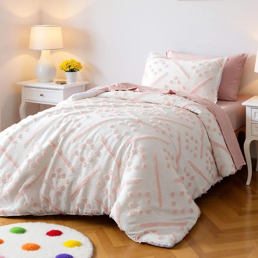 Kids Bedding Set Jacquard Microfiber Comforter Sheets Pillowcases