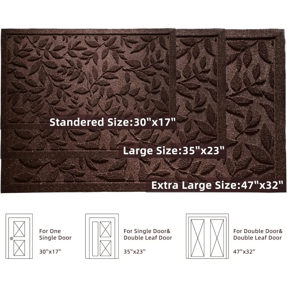Leaves Outdoor Door Mat Absorbent Heavy Duty Front Entrance Rug