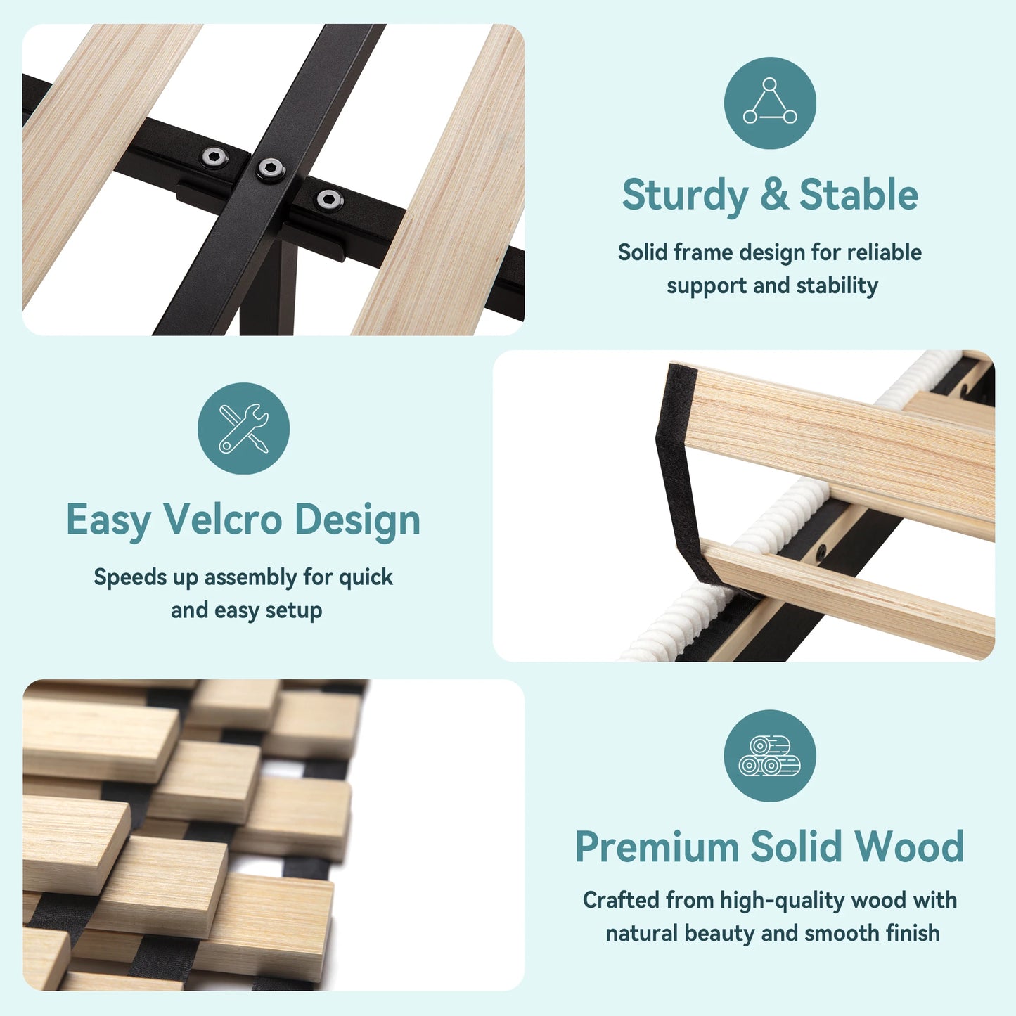 HOOMIC Bed Frame With Storage Drawers and LED Charging Station