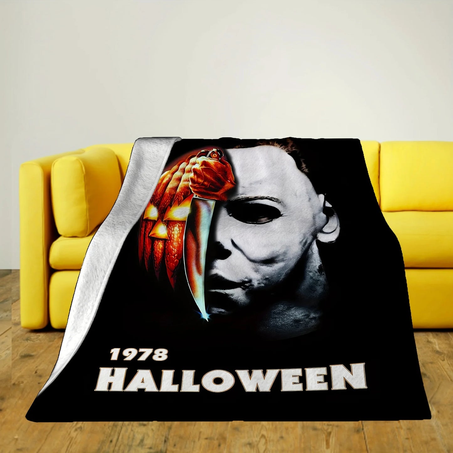 Halloween Small Blanket Sofa Bed Travel Spooky Pattern