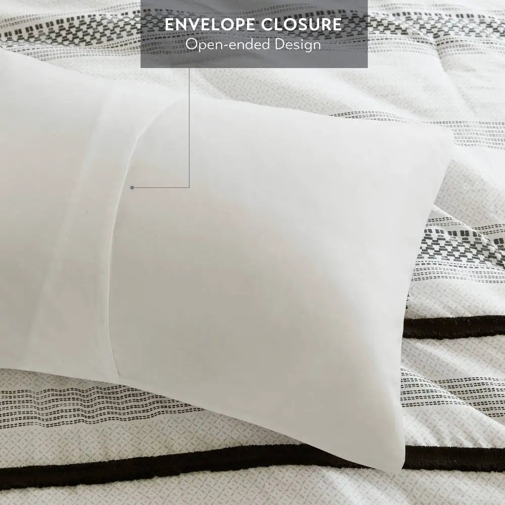 NONECN 7 Piece Stripe Comforter And Quilt Set Wrinkle Resistant