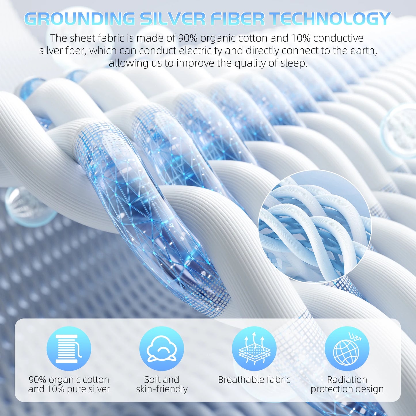 Grounding Sheet 90 Percent Organic Cotton 10 Percent Silver Sleep