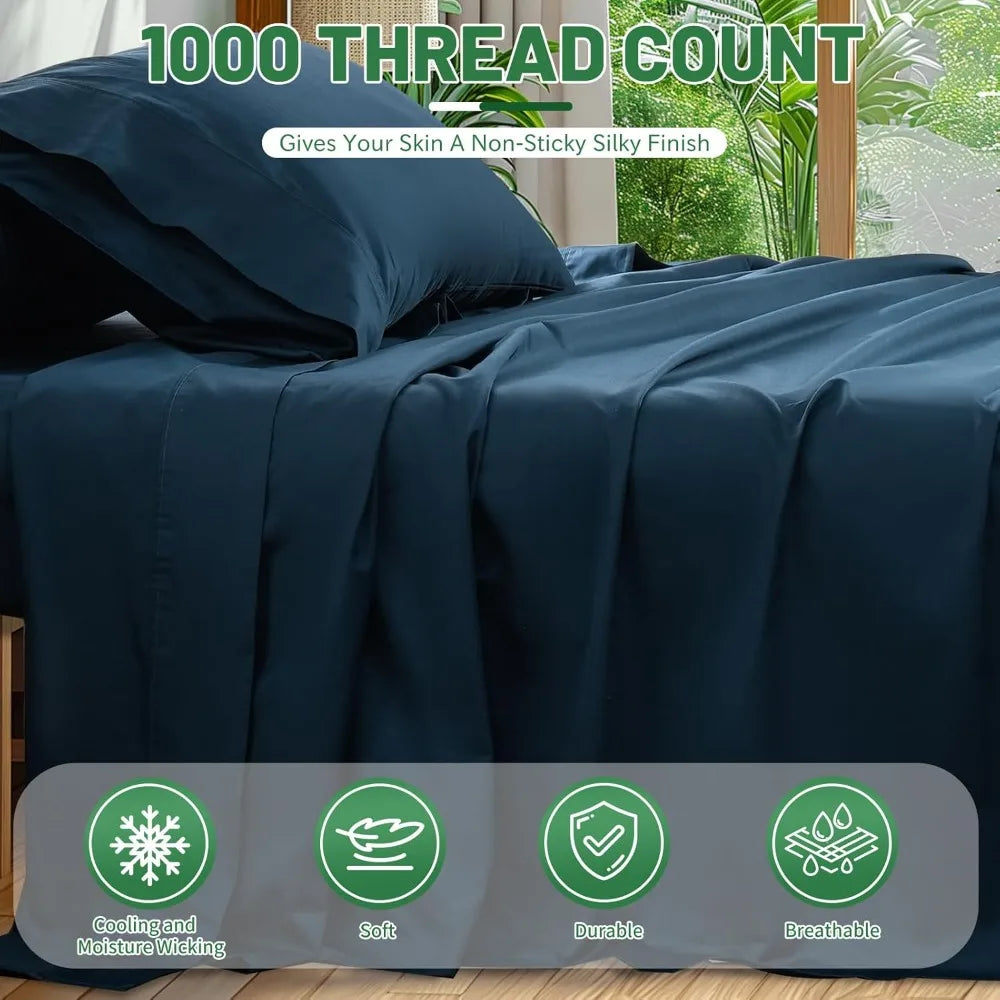 1000 Thread Count Egyptian Cotton Sheet Set Sateen
