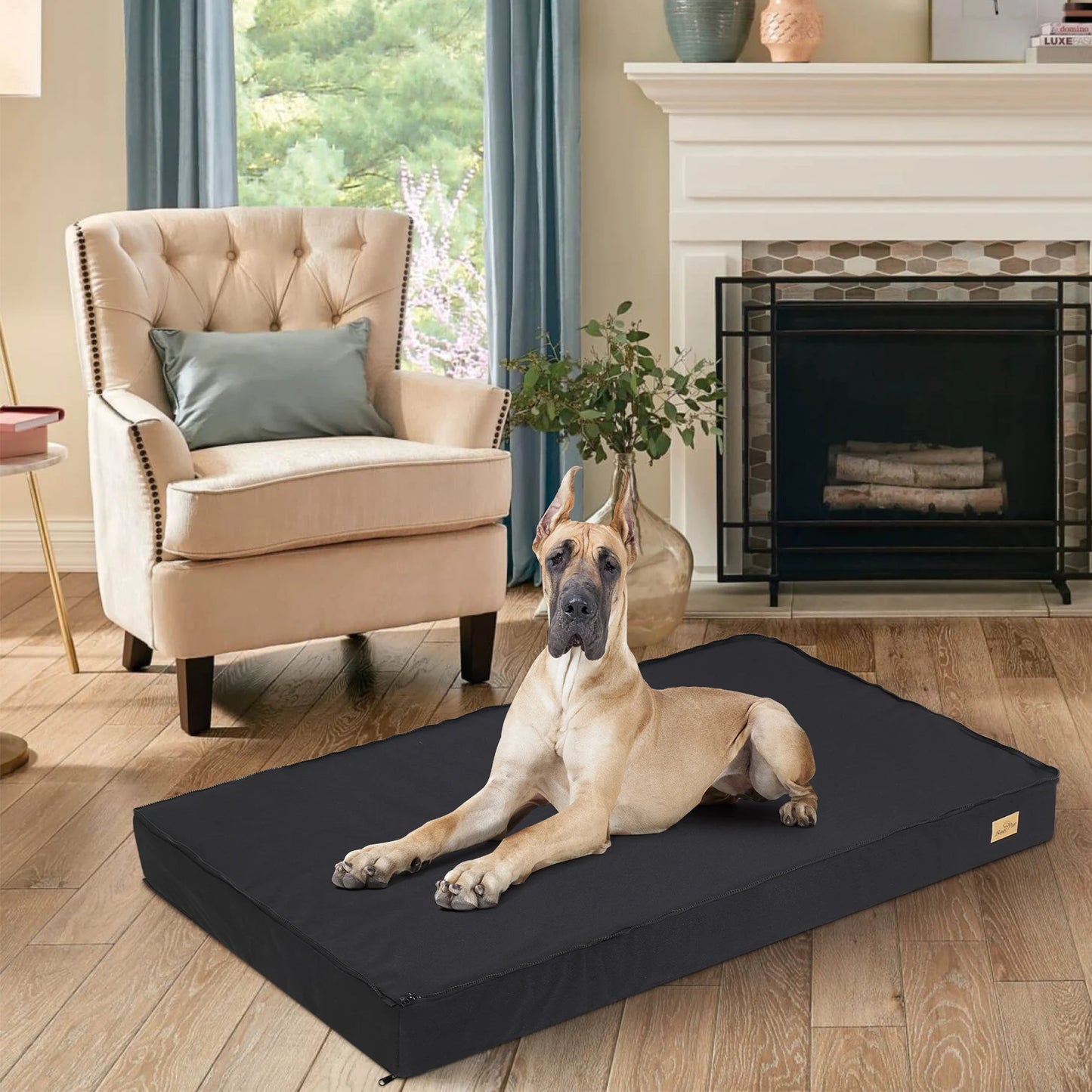 NONECN Orthopedic Memory Foam Dog Bed With Waterproof Removable Cover