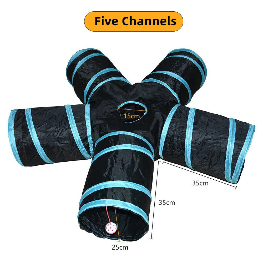 Cat S T Pass Foldable Play Tunnel Indoors Cats Toy