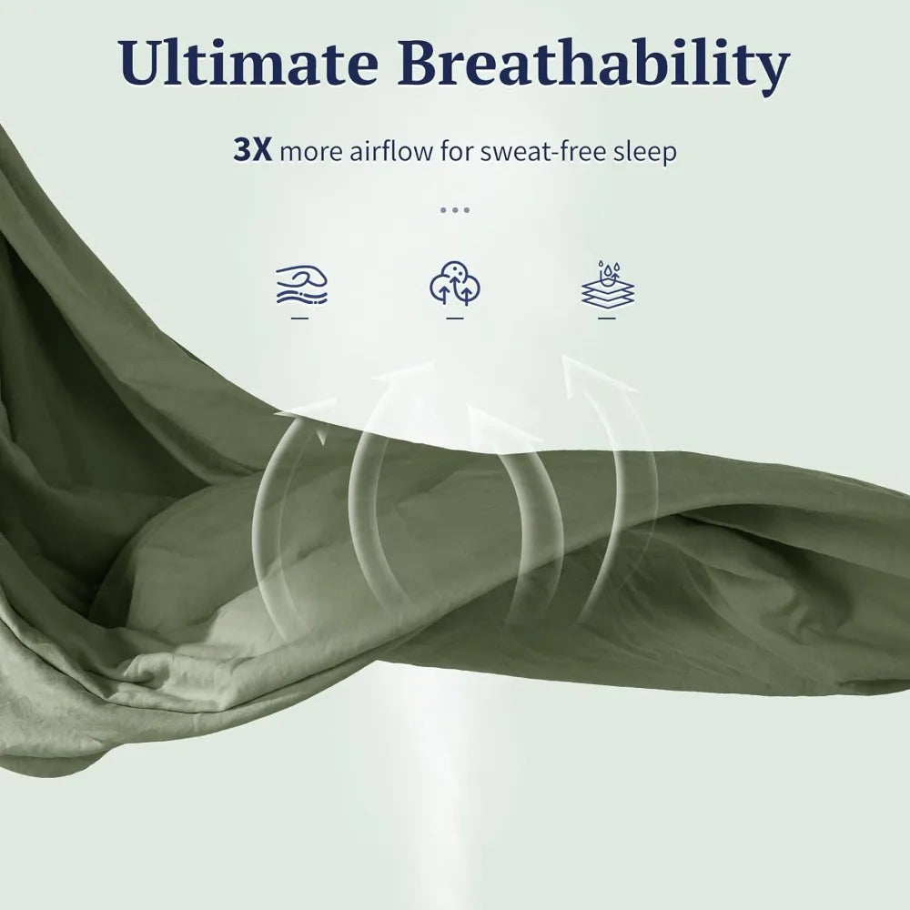 Natural Linen Duvet Cover Set With Zipper And Corner Ties