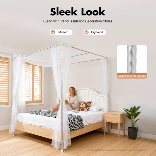 Stainless Steel Mosquito Net Adjustable Canopy Bed Frame