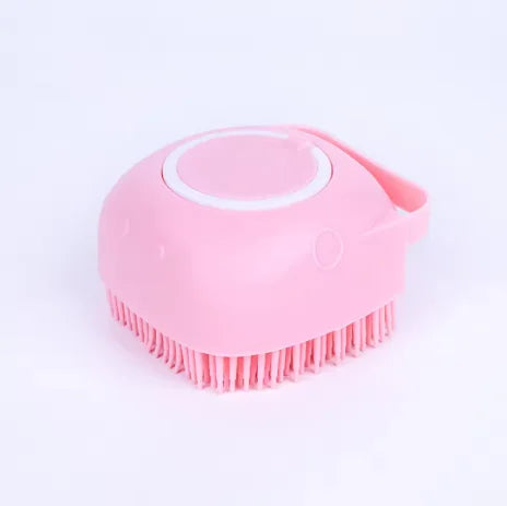 2-In-1 Pet Bath and Massage Brush Silicone Shampoo Storage