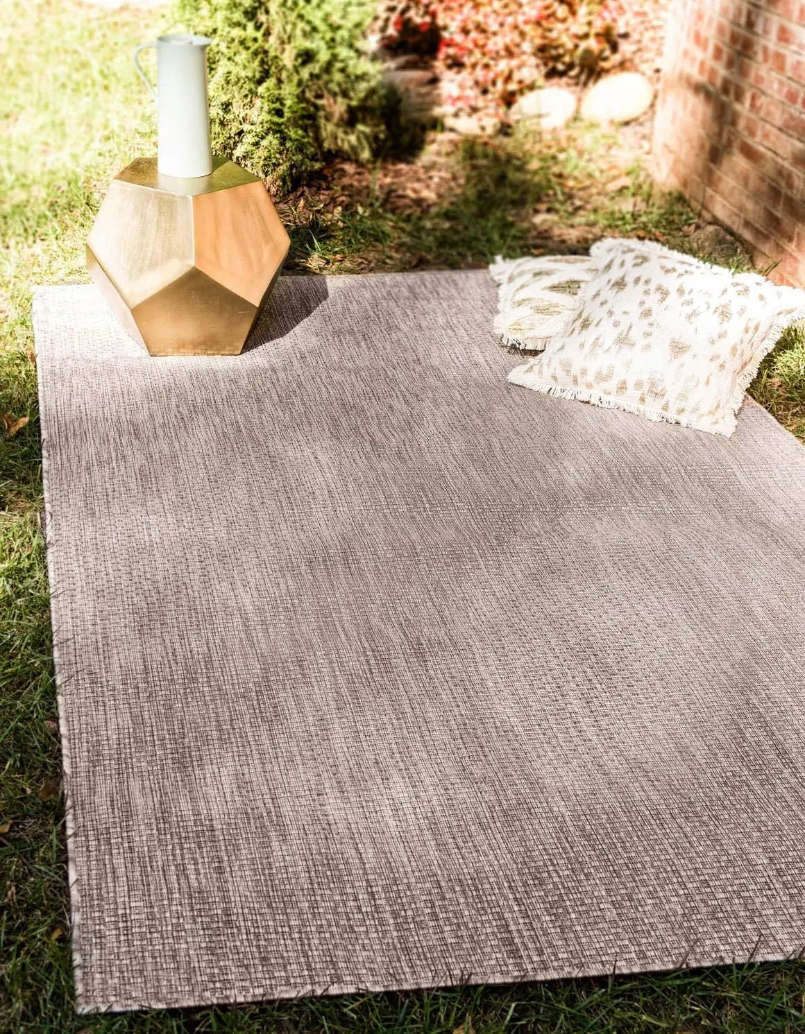 Casual Transitional Heathered Indoor Outdoor Flatweave Area Rug