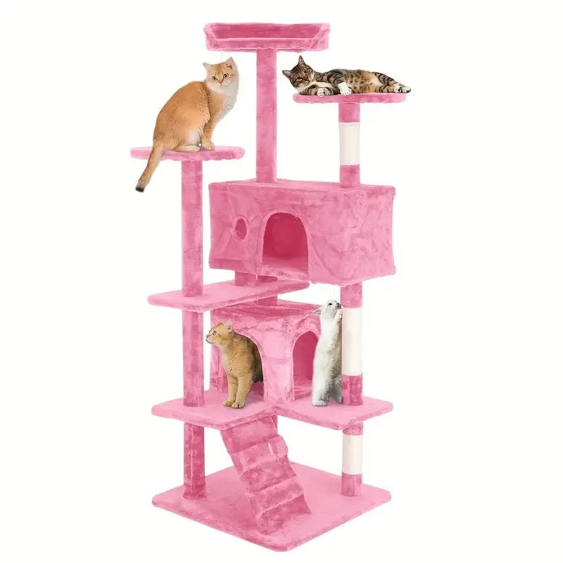 Cat Tree Tower With Sisal Scratching Posts And Dangling Ball
