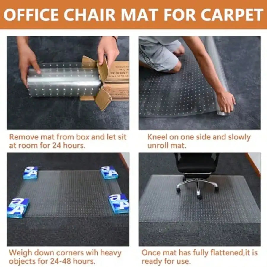 Office Chair Mat For Carpets Clear PVC Backed Studded Floor