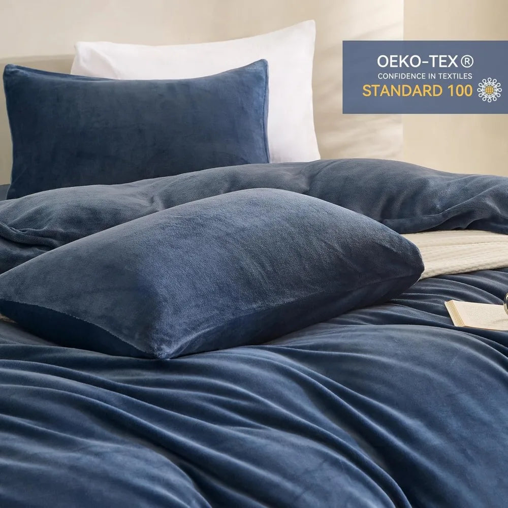 Luxurious Soft Flannel Duvet Cover Set With Corner Ties