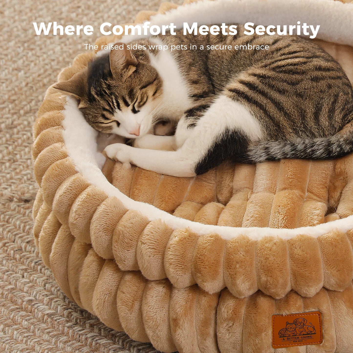 PAWZ Road Round Washable Pet Bed For Dogs And Indoor Cats With Anti Slip Bottom