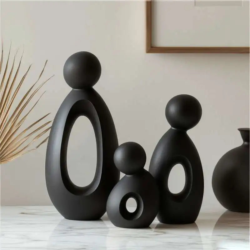 Simple Family Statue Modern Style Home Decor Hollow Sculpture Nordic Living Room Ornaments Bedroom Decoration Figurines Gift