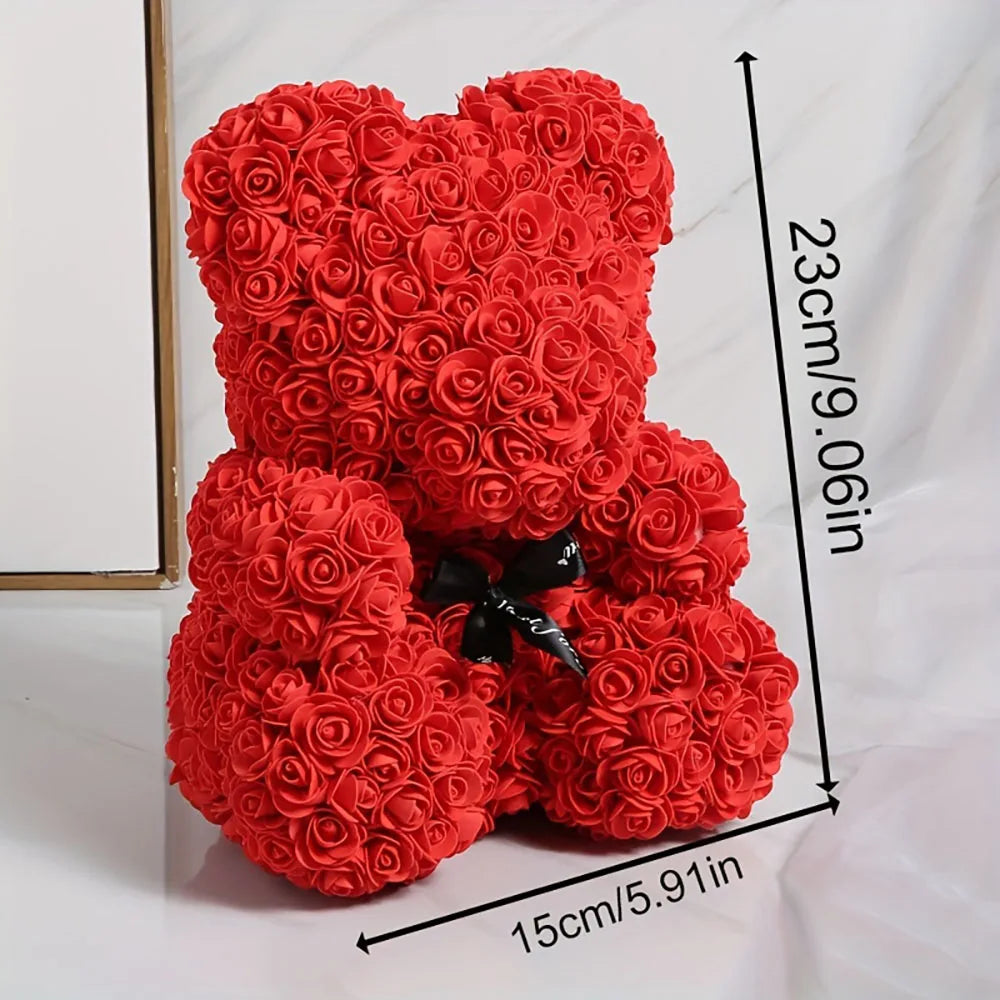 1Pc Artificial Foam Rose Bear, Romantic Rose Flower Bear Perfect for Valentine's Day, Mother's Day, Anniversary & Birthday Gifts