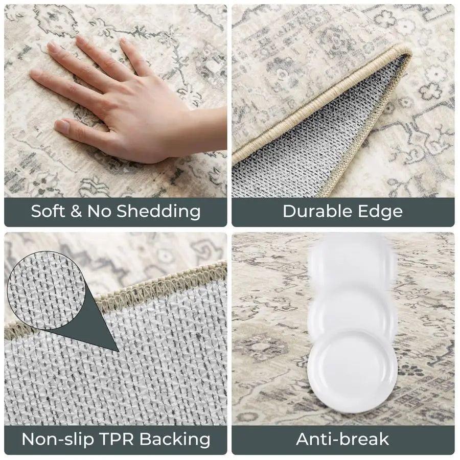 Boho Kitchen Rug Set Three Non Slip Anti Fatigue Mats