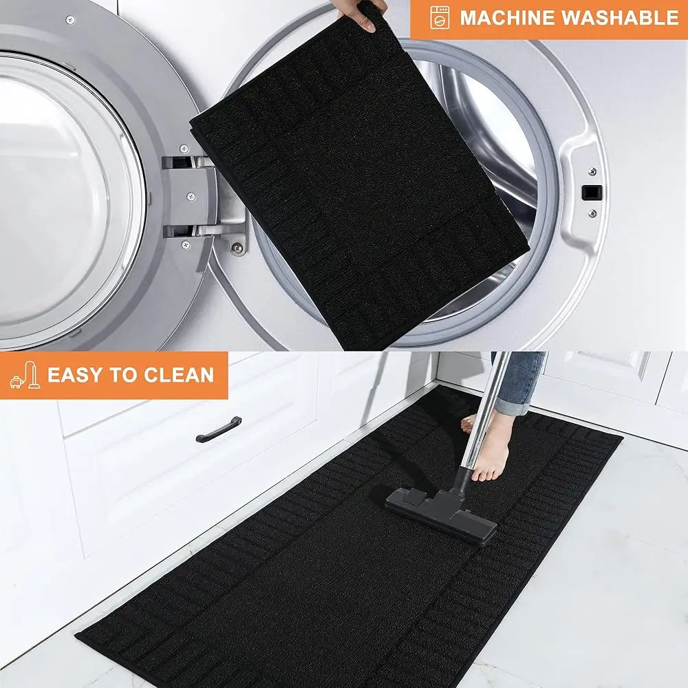 DIXSG Non Slip Kitchen Floor Mats 2 Piece Absorbent Set