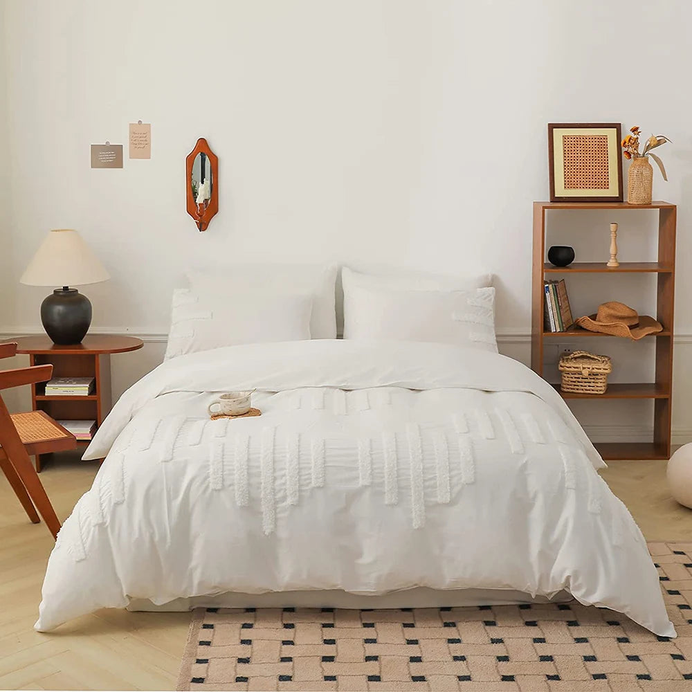 Simple&Opulence 100 Percent Cotton Bedding Set Duvet Cover Pillow Shams