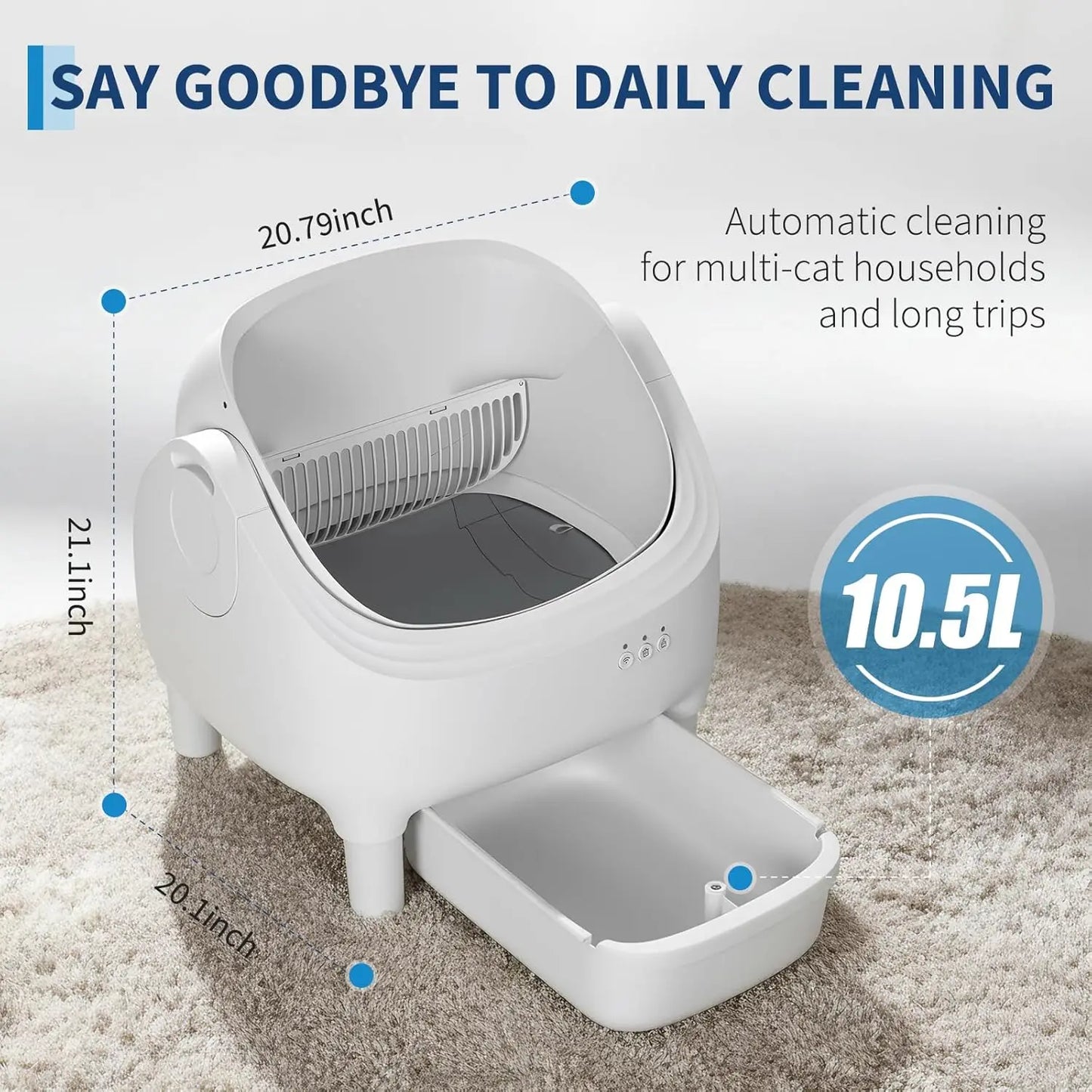 HiMISS App Controlled Automatic Self Cleaning Cat Litter Box