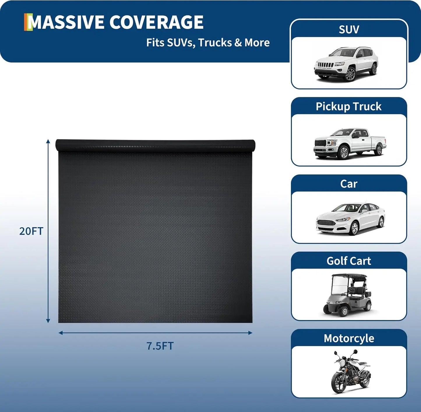 HiMISS Garage Floor Mat Non Slip PVC Roll Diamond Plate