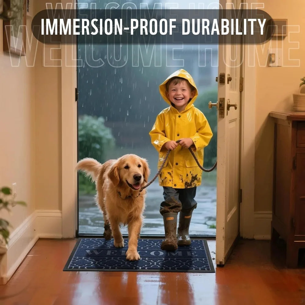 All Season Bamboo Fiber Welcome Door Mat Antibacterial Non Slip