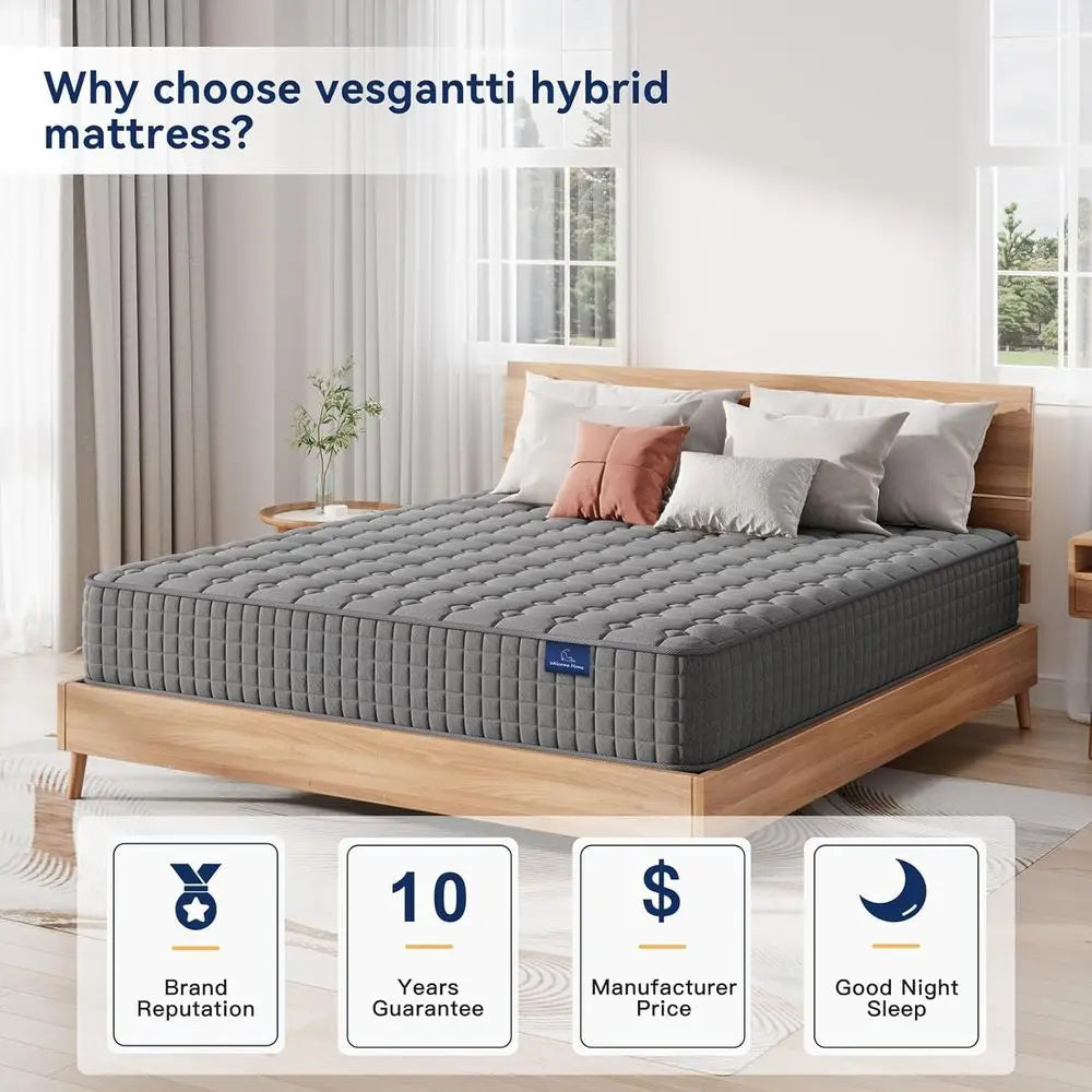 Hybrid Mattress With Memory Foam And Coil Support Medium Firmness