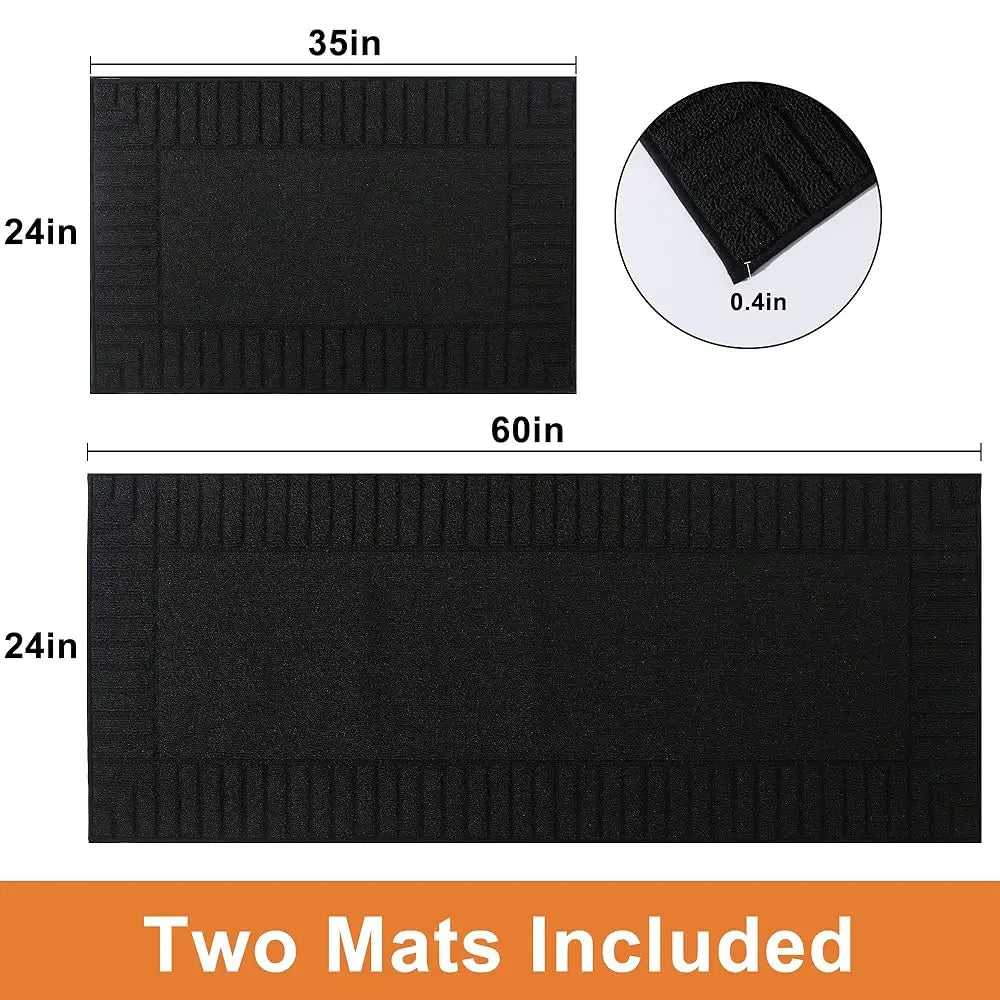 DIXSG Non Slip Kitchen Floor Mats 2 Piece Absorbent Set