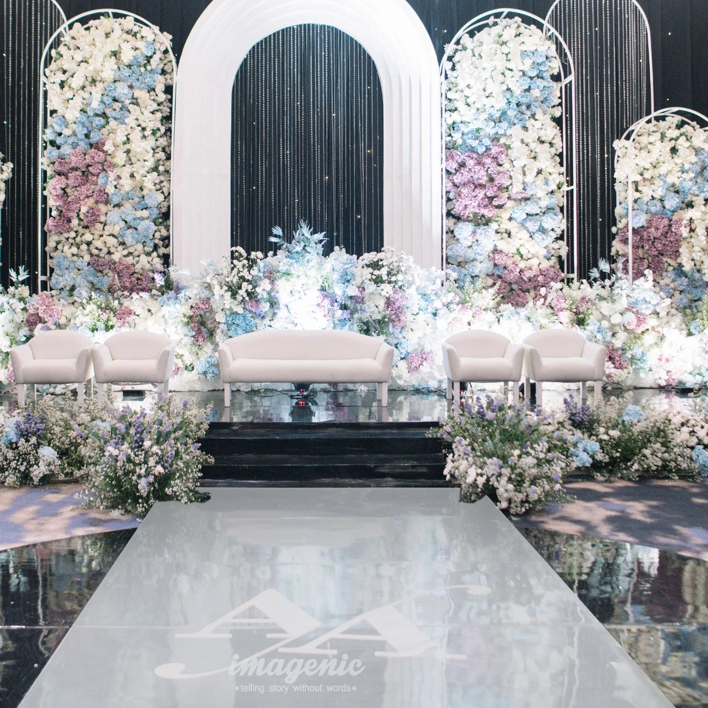 Double Sided Mirror Aisle Runner for Indoor and Outdoor Weddings