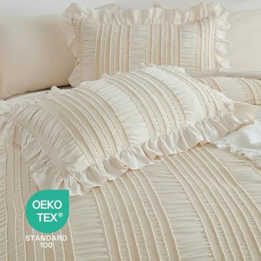 Comforter Set With Ruffle Design 7-Piece Bed In A Bag