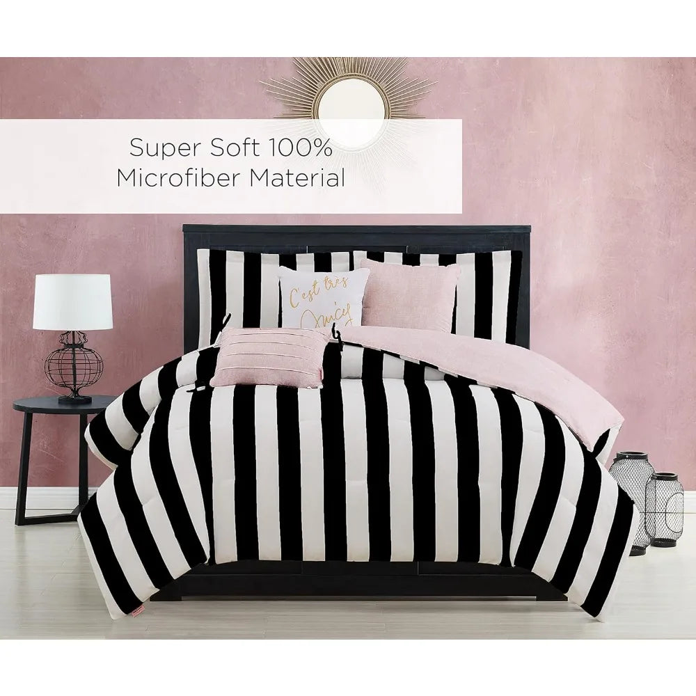 Cabana Stripe Reversible Bedding Set 6 Piece Bundle