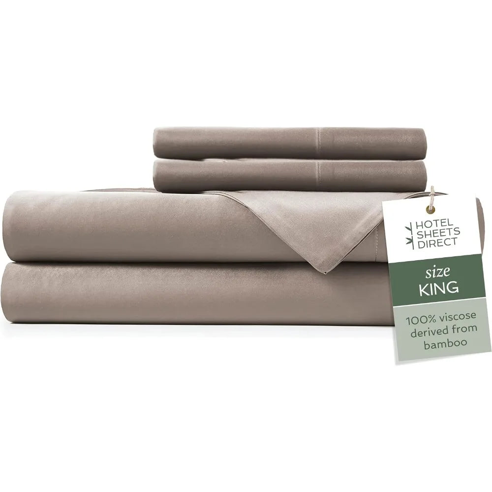 4 Piece Bamboo Viscose Bed Sheet Set With Pillowcases