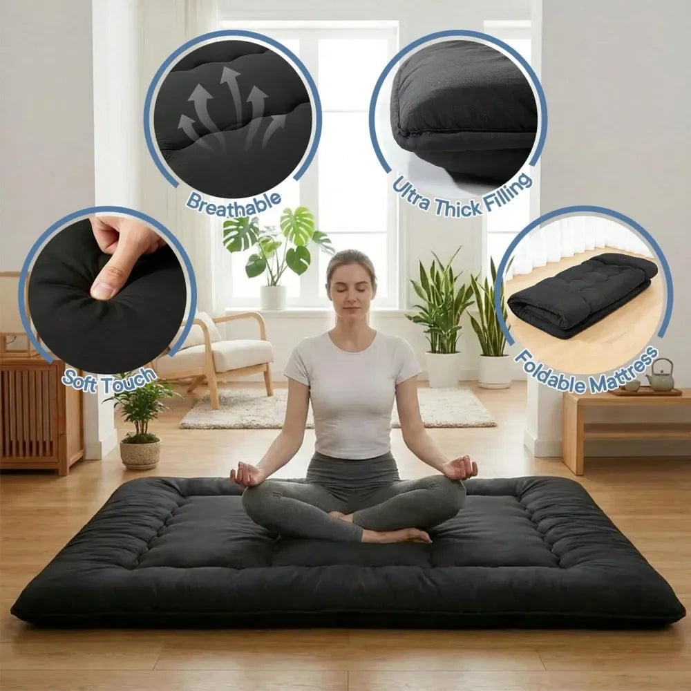 Floor Mattress Futon Tatami Style Sleeping Pad Foldable Dormitory Kids Mat