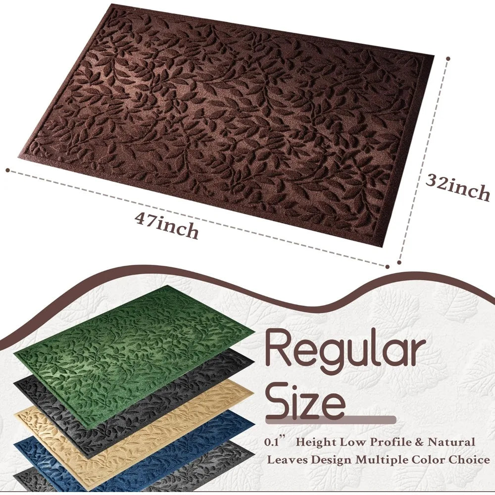 Leaves Outdoor Door Mat Absorbent Heavy Duty Front Entrance Rug