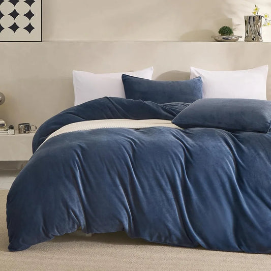 Luxurious Soft Flannel Duvet Cover Set With Corner Ties