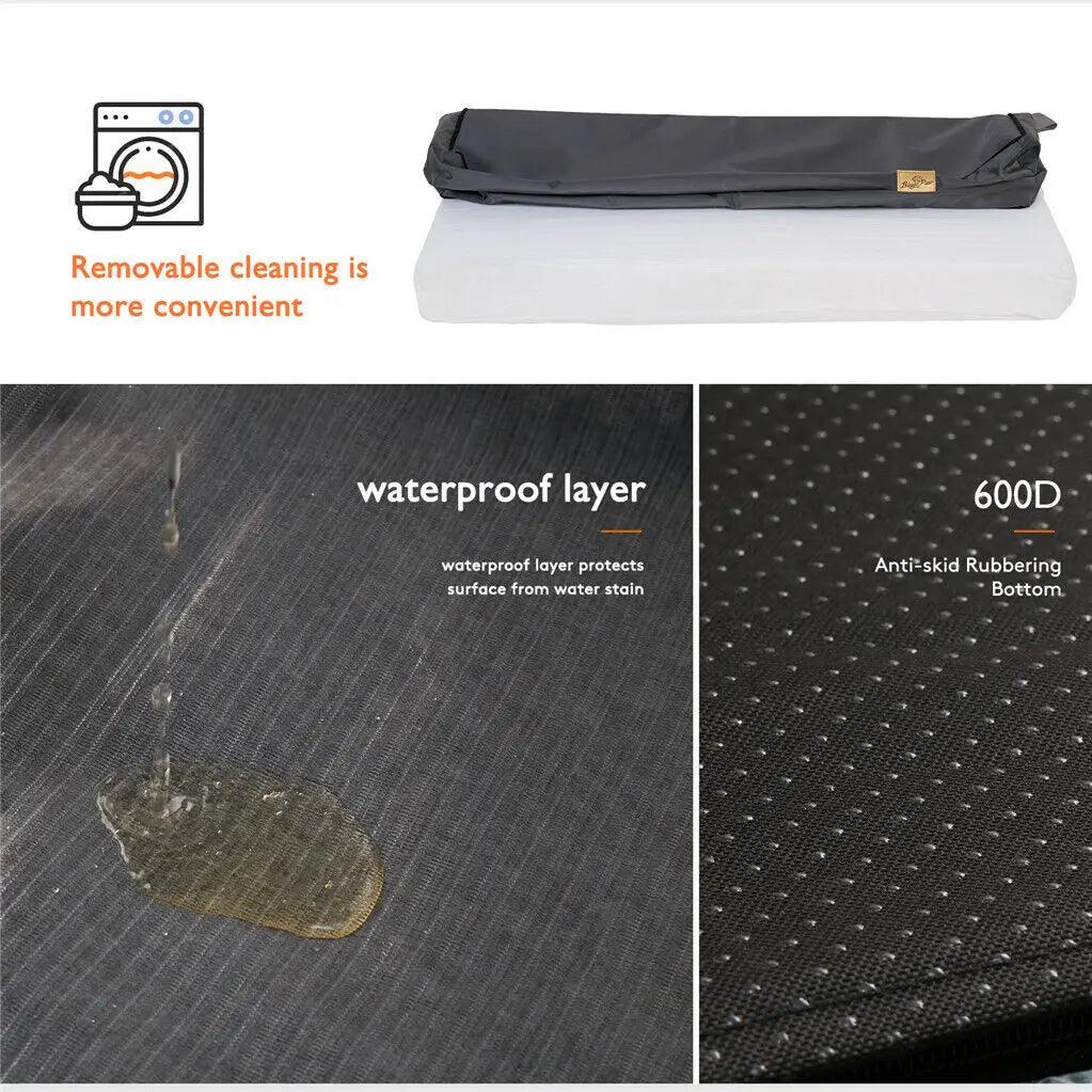 NONECN Orthopedic Memory Foam Dog Bed With Waterproof Removable Cover