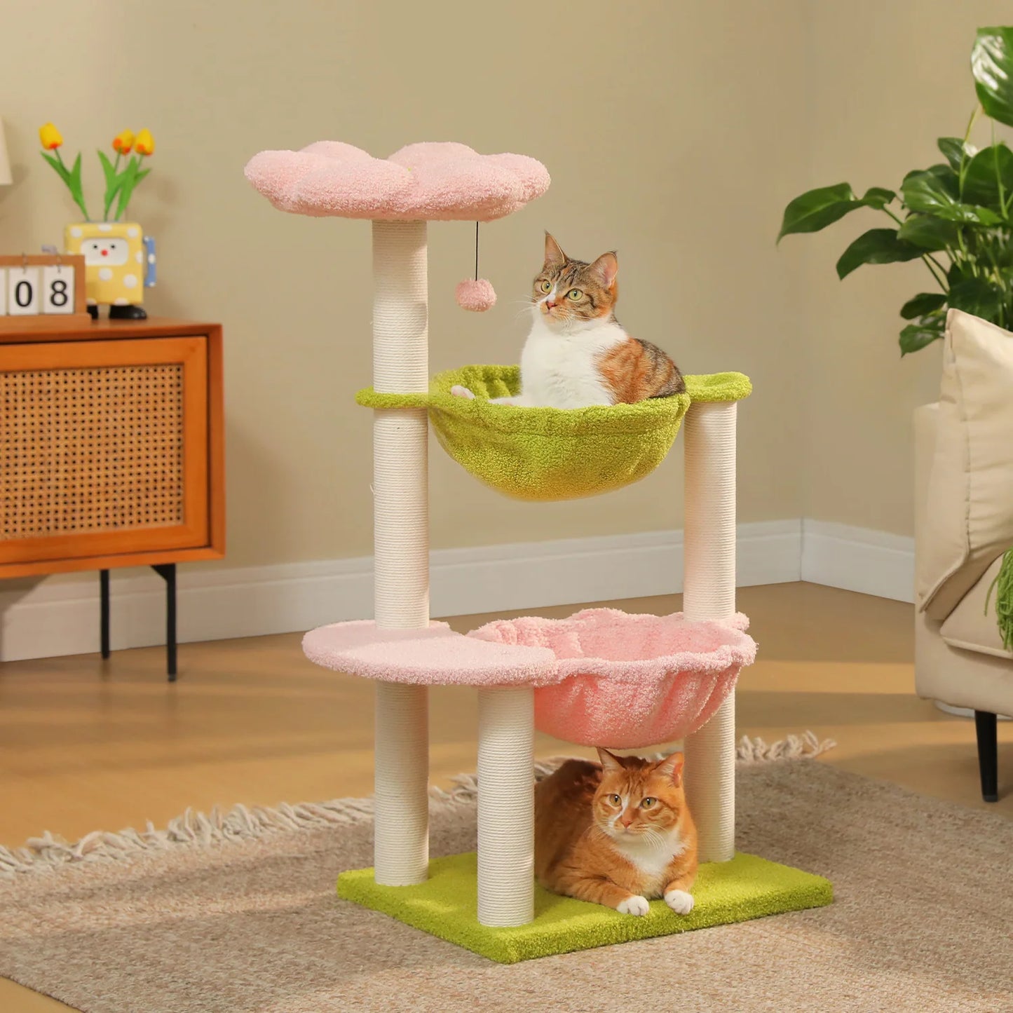 PAWZ Road Flower Cat Tree 2 Hammocks And Sisal Posts